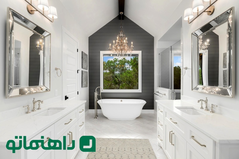 حمام_ های سفید یا سفید و خاکستری