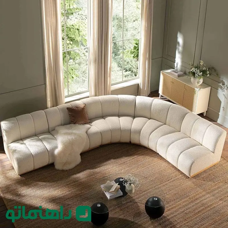 Granvia Ecru Boucle Modular Sofa_ 5-Seater Grand L-Shaped Sofa