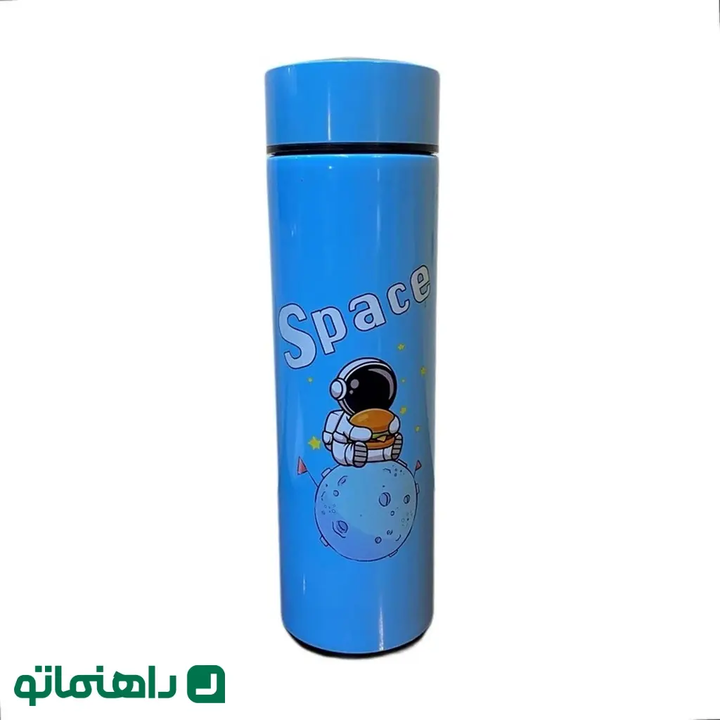 فلاسک مدل هوشمند دماسنج دار طرح فضانورد کد 05 گنجایش 0.5 لیتر