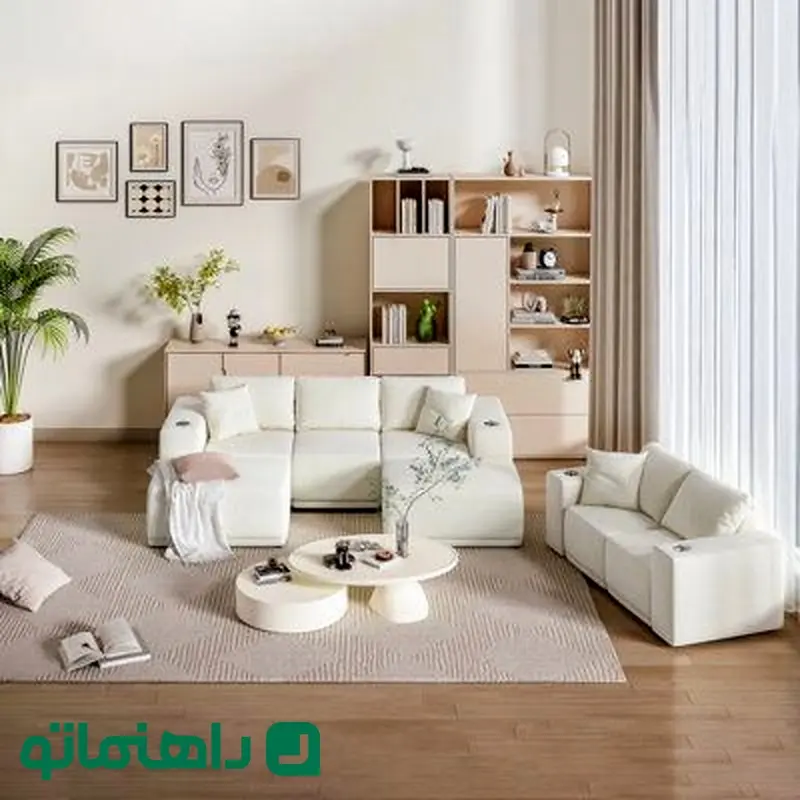 White Sectional - Latitude Run® 102_ 3 Seats Modular Sectional Sofa_ U Shaped Couches for Living Room_brown _ Wayfair
