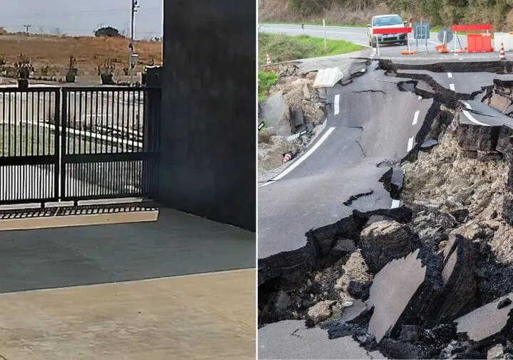 ثبت لحظه ترسناک ترک خوردن زمین هنگام زلزله