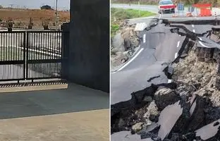 ثبت لحظه ترسناک ترک خوردن زمین هنگام زلزله