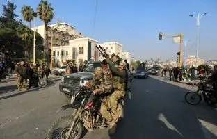 مخالفین مسلح در ورودی کاخ ریاست جمهوری در دمشق + ویدئو