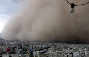  شروع طوفان شدید از دید هواپیما در آسمان تهران + ویدئو