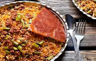 طرز تهیه لوبیا پلو دودی، خوش طعم و خاص + ویدئو