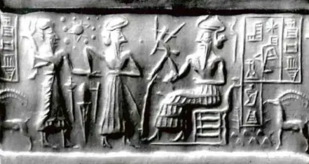 تصویر ۱۲ سیاره روی یک مهر باستانی