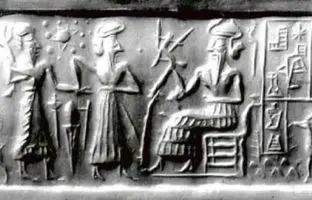 تصویر ۱۲ سیاره روی یک مهر باستانی