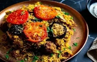 خوشمزه بپزید؛ بادمجان پلو قزوینی؛ پلو مخلوط خوشمزه و مقوی 