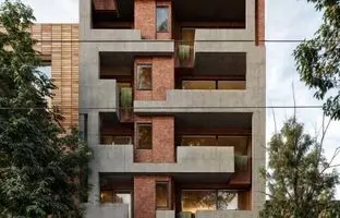 مراحل طراحی یک نمای متفاوت؛ پیوند زیبای بتن و آجر + ویدئو