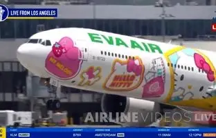 بویینگ ۷۷۷ "هلو کیتی" پرواز کرد + ویدئو