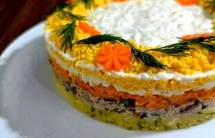 طرز تهیه سالاد روسی میموزا ویژه مهمانی ها و مجالس