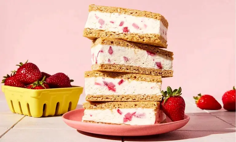 خوشمزه بپزید؛ طرز تهیه بیسکویت بستنی توت فرنگی