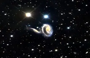 نمایش خیره‌کننده‌ای از ادغام دو کهکشان