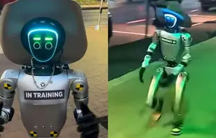 رباتی با کلاه کابویی در خیابان‌های تگزاس خبرساز شد + ویدئو