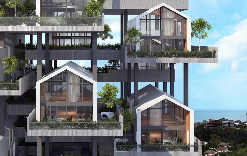 طرحی استثنایی برای ساخت «ویلاهای معلّق» در کلارآباد مازندران + عکس