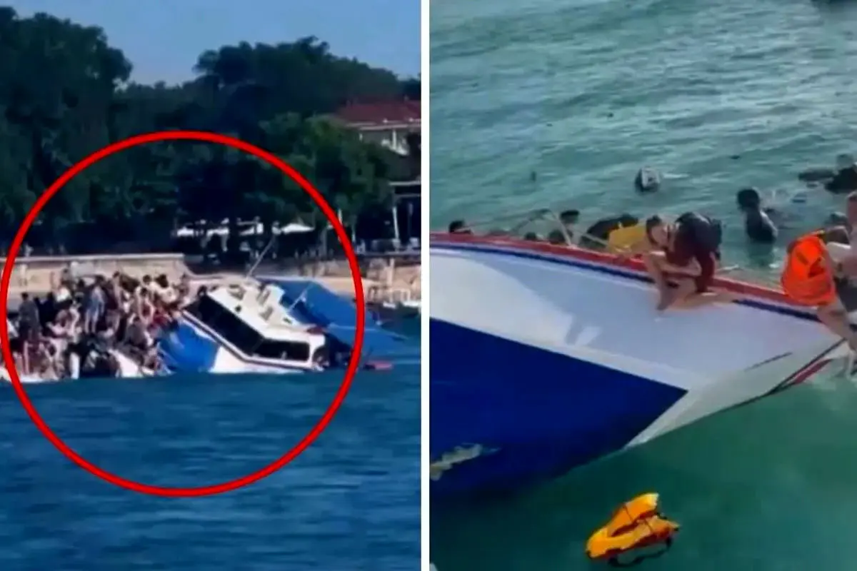 لحظه واژگونی کشتی توریستی در بالی + ویدئو