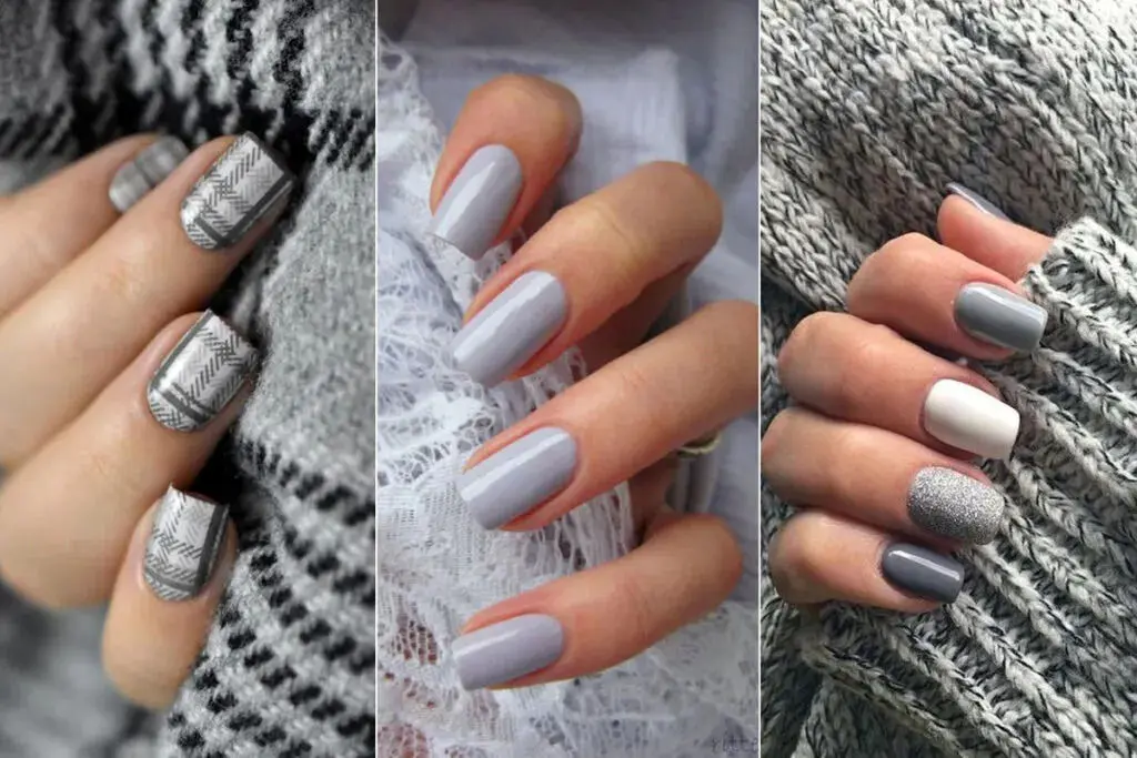 شیک ترین مدل های دیزاین ناخن با تم طوسی + تصاویر