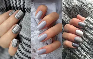 شیک ترین مدل های دیزاین ناخن با تم طوسی + تصاویر