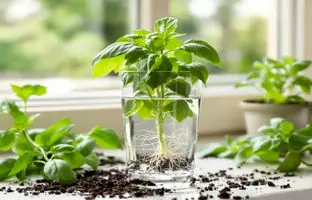 روش کاشت سبزی‌ ها و گیاهان در لیوان آب