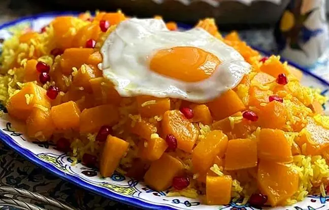 طرز پخت کدو پلو برای شب یلدا