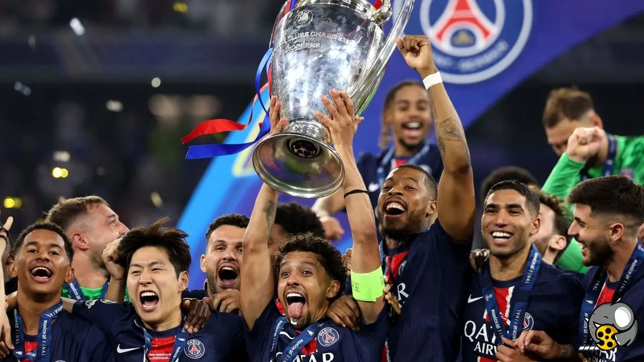 مراسم اهدای جام لیگ قهرمانان اروپا به پاری‌ سن‌ ژرمن + ویدئو
