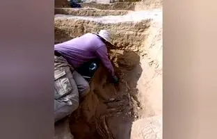 کشف اسکلت در تپه ۷۰۰۰ ساله چشمه علی ری