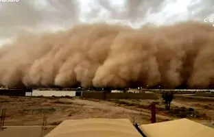  تایم‌لپس ترسناک از طوفان عظیم گرد و غبار در عربستان + ویدئو