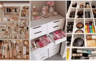 بهترین ایده های خلاقانه و شیک چیدمان لوازم آرایش در کشو عروس 