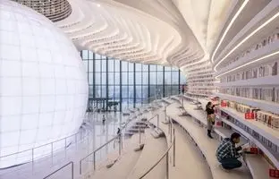 کتابخانه تیانجین بینهای؛ خیال‌انگیزترین کتابخانه جهان + ویدئو