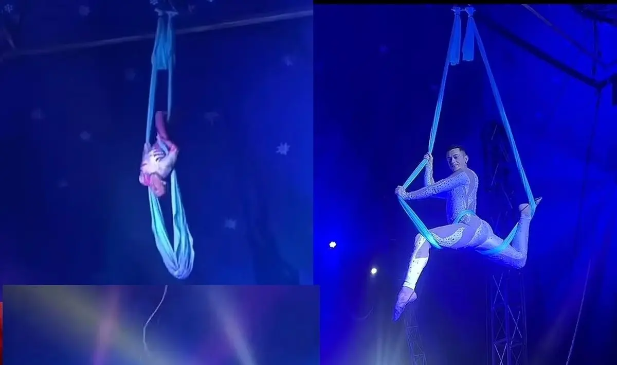 سقوط وحشتناک آکروبات‌باز در مقابل چشمان تماشاگران + ویدئو
