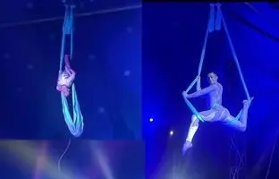 سقوط وحشتناک آکروبات‌باز در مقابل چشمان تماشاگران + ویدئو