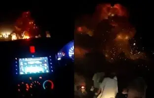 صحنه ای عجیب از برخورد موشک هندی در کنار تماشاچیان پاکستانی + ویدئو