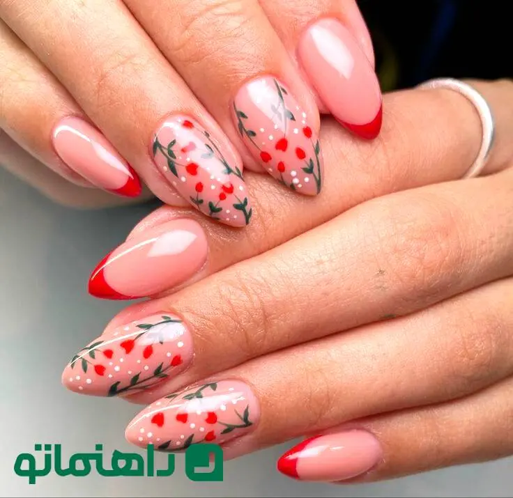 مدل ناخن بهار ۱۴۰۴؛ ۵ مدل ناخن بادامی کوتاه با طراحی‌های رنگارنگ ترند!