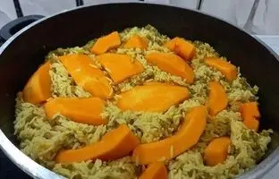 روش تهیه ماش پلو با کدوحلوایی