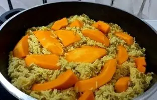 روش تهیه ماش پلو با کدوحلوایی