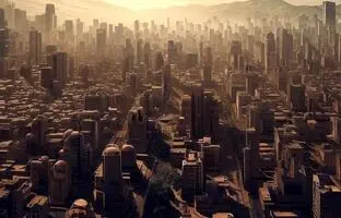 (تصاویر) تصویر سازی هوش مصنوعی از شهر تهران در سال 2050 میلادی