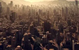 (تصاویر) تصویر سازی هوش مصنوعی از شهر تهران در سال 2050 میلادی