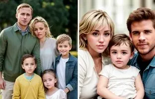 (تصاویر) تصویرسازی هوش مصنوعی از چهره بچه های احتمالی زوج های معروف