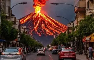 (تصاویر) تصویرسازی هوش مصنوعی از فوران آخرالزمانی «دماوند»