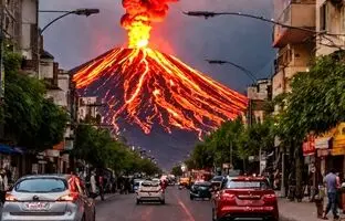 (تصاویر) تصویرسازی هوش مصنوعی از فوران آخرالزمانی «دماوند»