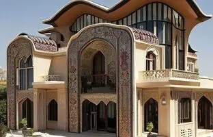(تصاویر) طراحی زیبای هوش مصنوعی از خانه های مدرن با سبک قاجاری