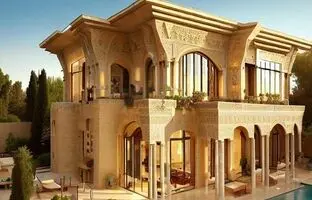 (تصاویر) تصویر سازی زیبای هوش مصنوعی از خانه های مدرن ایرانی با سبک هخامنشی