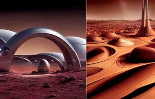 (تصاویر) تصویر سازی هوش‌مصنوعی از شهرهای آینده ما در مریخ