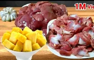(ویدئو) فیلیپینی ها با سنگدان و جگر مرغ این غذای شگفت انگیز را پخت می کنند