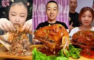 (ویدئو) غذا خوردن با صدا؛ مسابقه سه چهره مشهور چینی در خوردن کله پاچه