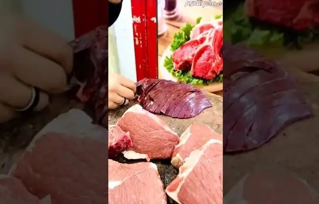 (ویدئو) مهارت شگفت انگیز قصاب عربستانی در برش زدن دقیق جگر گوسفند