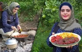 (ویدئو) غذاهای روستایی: پخت شامی گیلانی به سبک بانوی روستایی