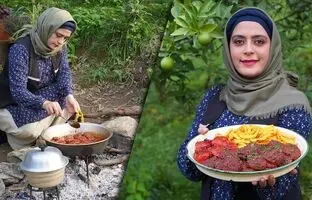 (ویدئو) غذاهای روستایی: پخت شامی گیلانی به سبک بانوی روستایی