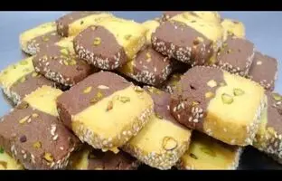 (ویدئو) این شیرینی دو رنگ معرکه ست، فقط با 3 ماده اولیه درست میشه