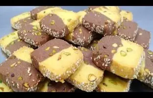 (ویدئو) این شیرینی دو رنگ معرکه ست، فقط با 3 ماده اولیه درست میشه